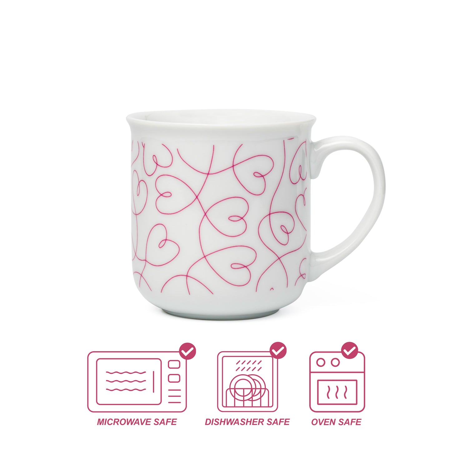 LT Loving Loops Ceramic Breakfast Set, 4 Mugs & 4 Bowls