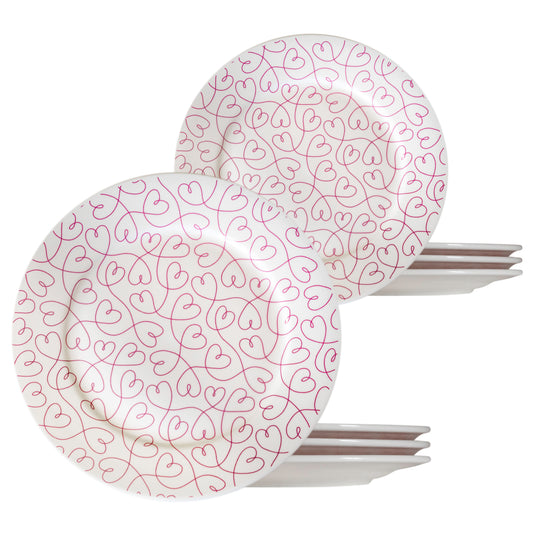 Love Ties Gifts Loving Loops Ceramic Plate Set, 4 Dinner & 4 Salad Plates