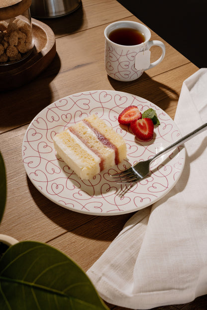 Love Ties Gifts Loving Loops Dessert & Coffee Set, 4 Plates & 4 Mugs