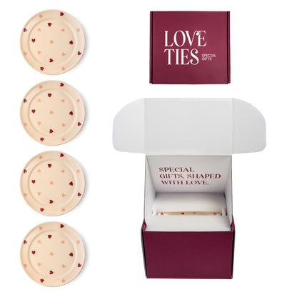 LT Love's Embrace Heart Plates Ready to Gift - Set of 4