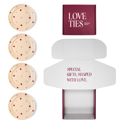 LT Love's Embrace Heart Plates Ready to Gift - Set of 4