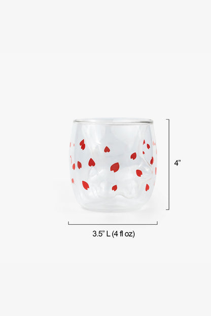 LT Amiable Glass Heart Cup - Set of 2