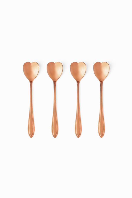 LT Cupid's Arrow Rose Gold Heart Spoon - Set of 4