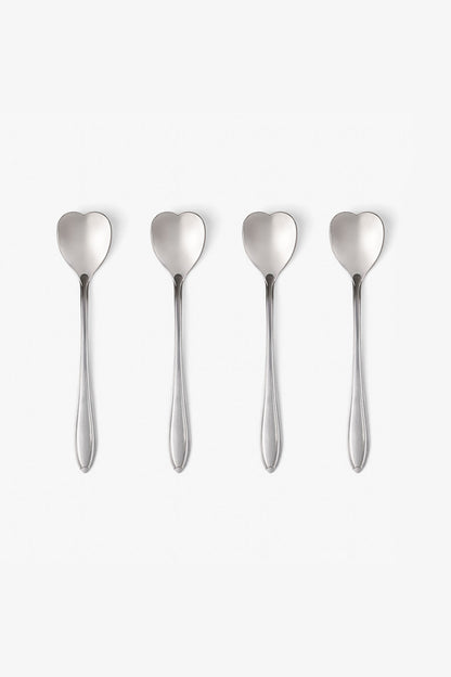 LT Cupid's Arrow Silver Heart Spoon - Set of 4