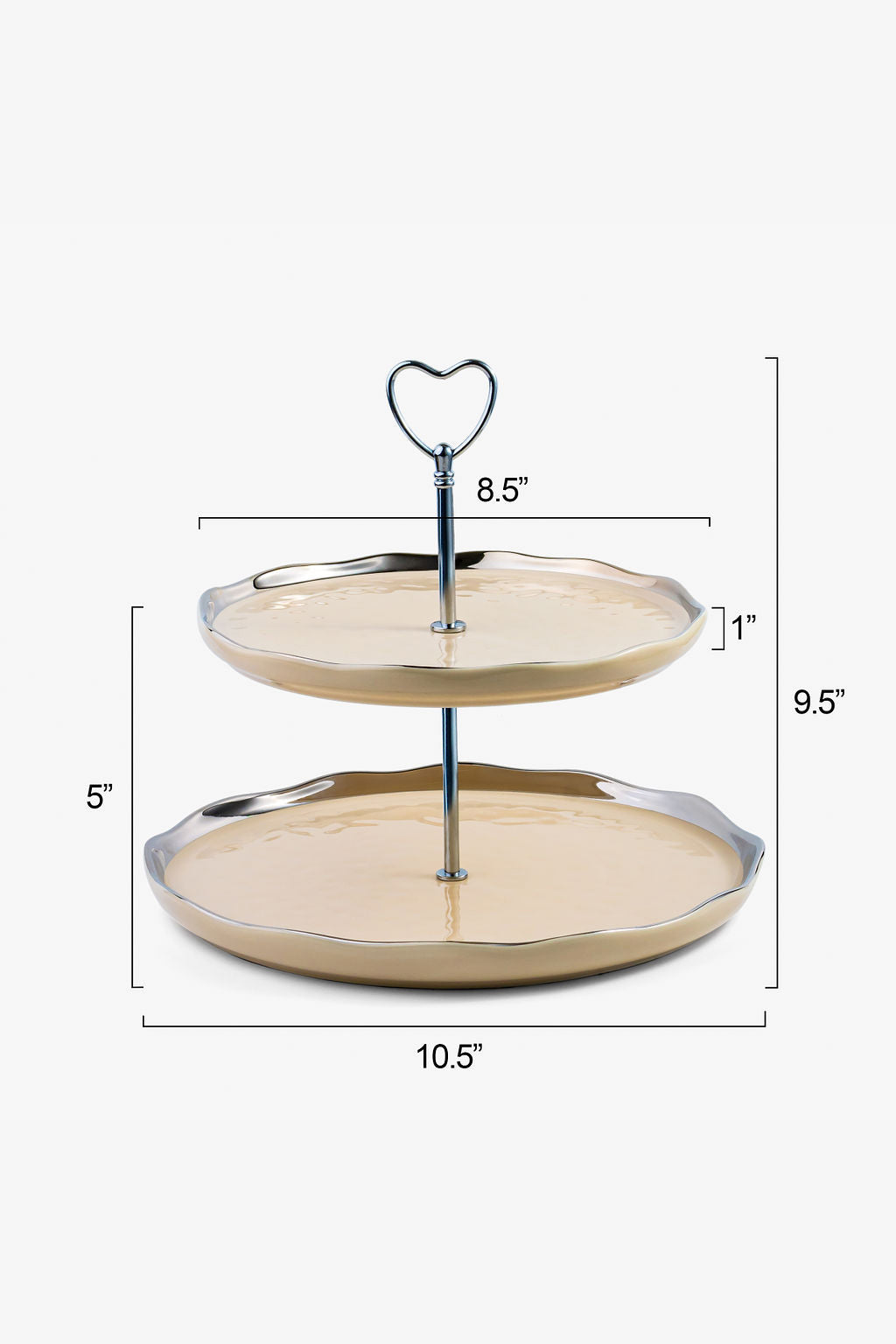 LT Floors of Love Ivory Heart Tier Tray