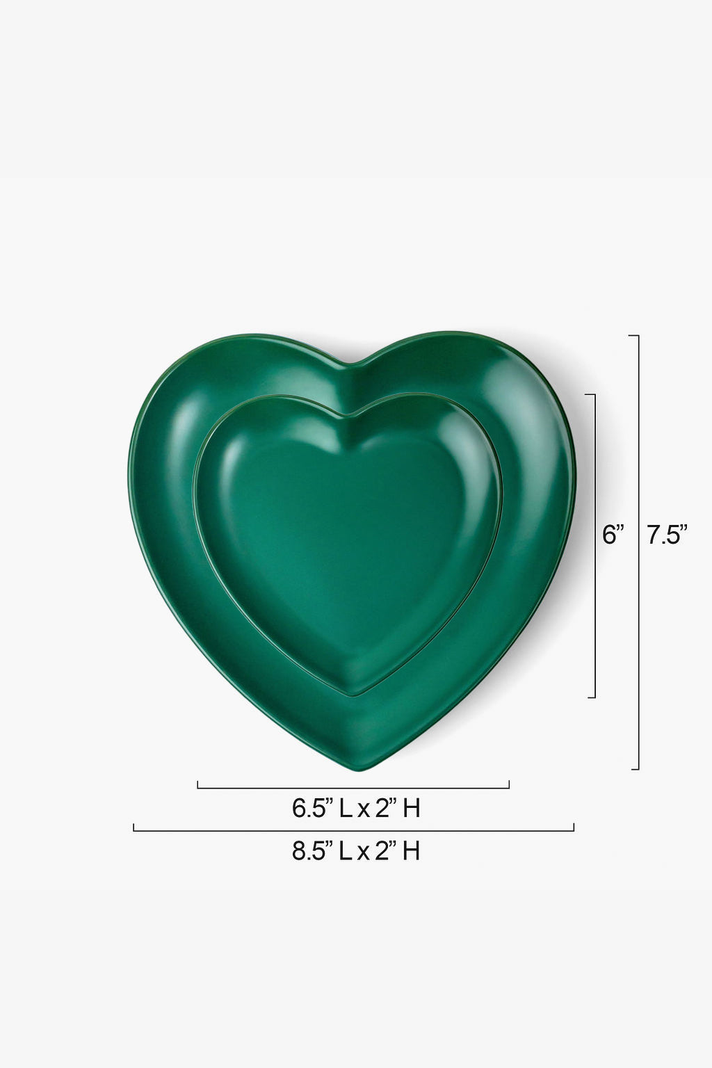 LT Love Platter - Green Heart Plate Set - Set of 4