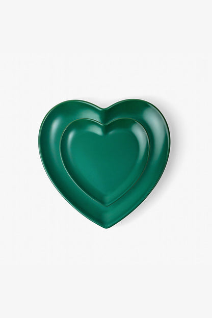 LT Love Platter - Green Heart Plate Set - Set of 4