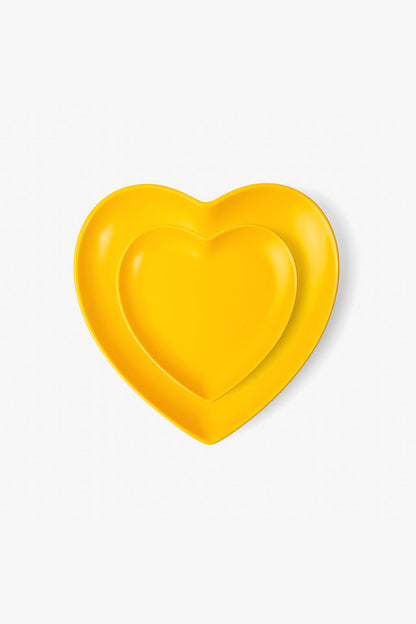 LT Love Platter - Yellow Heart Plate - Set of 4