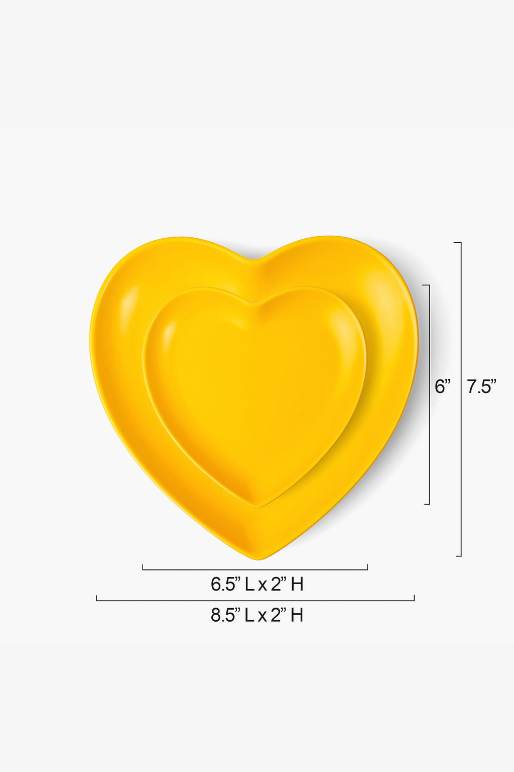 LT Love Platter - Yellow Heart Plate - Set of 4