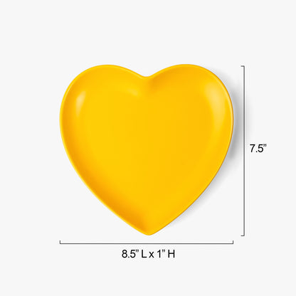 LT Love Platter - Yellow Heart Plate - Set of 4