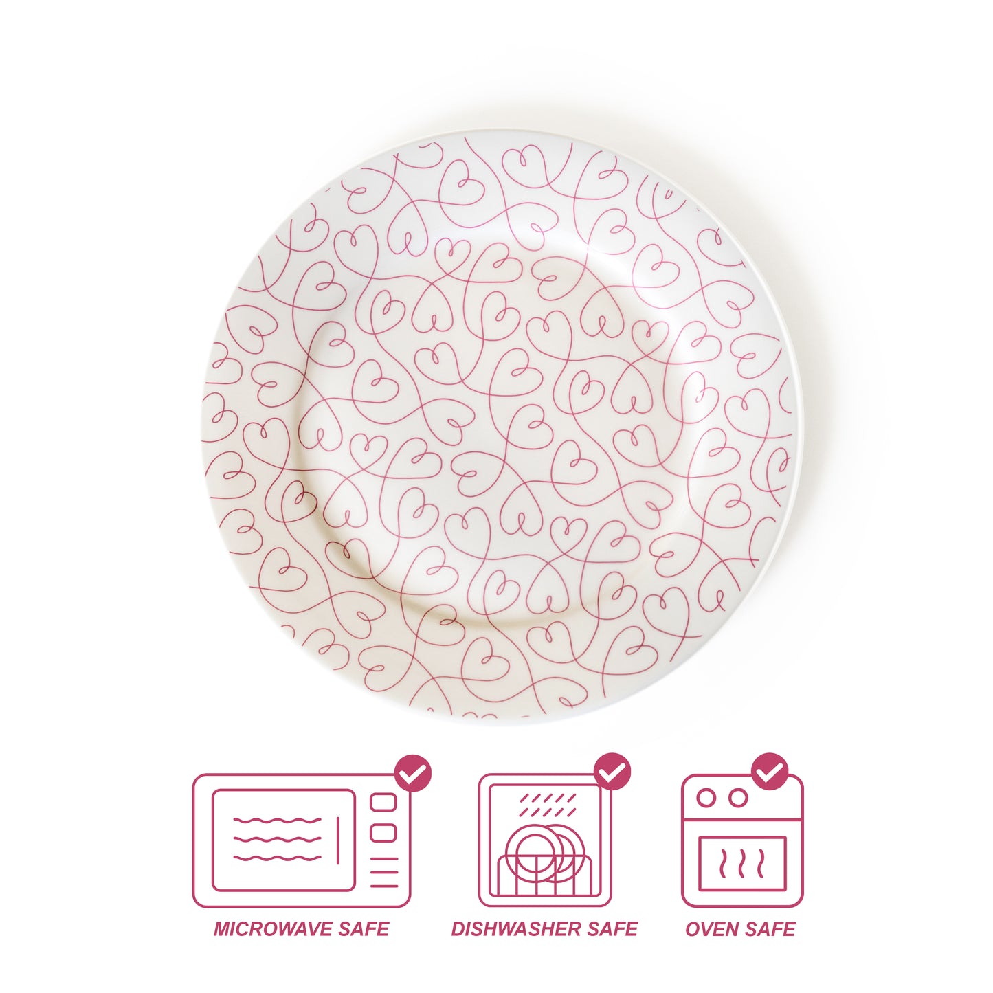 Love Ties Gifts Loving Loops Ceramic Plate Set, 4 Dinner & 4 Salad Plates