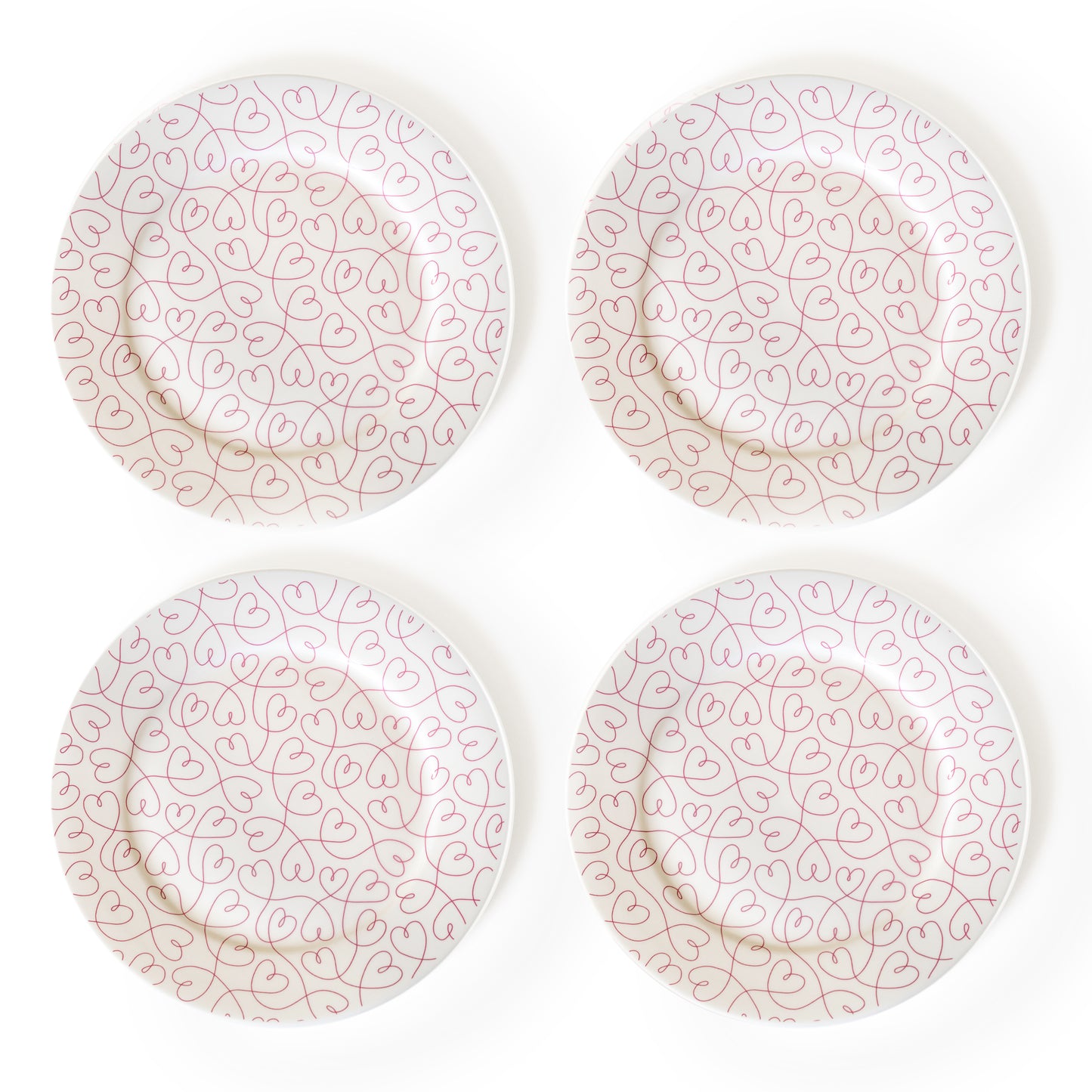 Love Ties Gifts Loving Loops Ceramic Plate Set, 4 Dinner & 4 Salad Plates