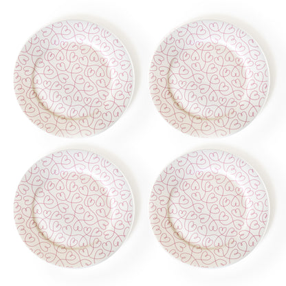 Love Ties Gifts Loving Loops Ceramic Plate Set, 4 Dinner & 4 Salad Plates